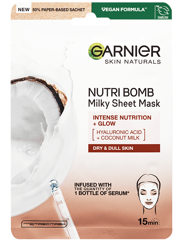 Nutri Bomb textilní pleťová maska s kokosovým mlékem